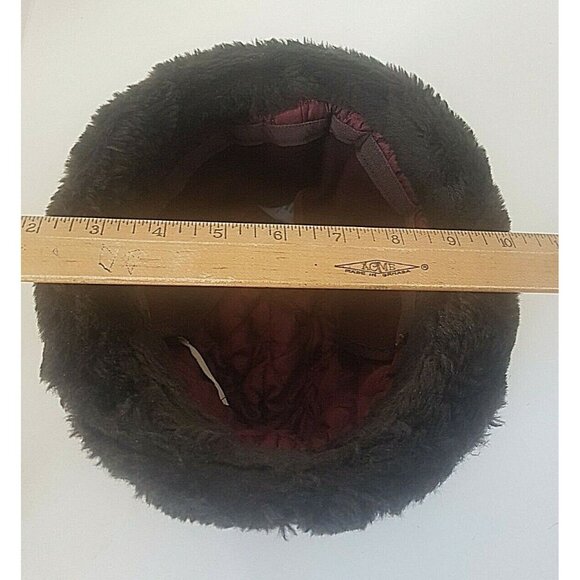 BILTMORE Women's Fur Hat Brown Ear Flaps Medium Vintage with Feather - Picture 4 of 12